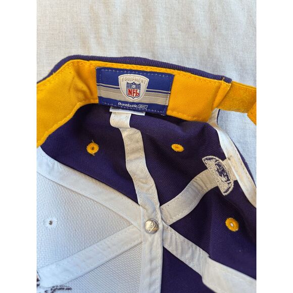 Minnesota Vikings NFL Adjustable Baseball Cap/Hat, Yellow/Purple Embroidered - Picture 4 of 5